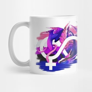 dragon surrounding the sign of heterosexuality Mug